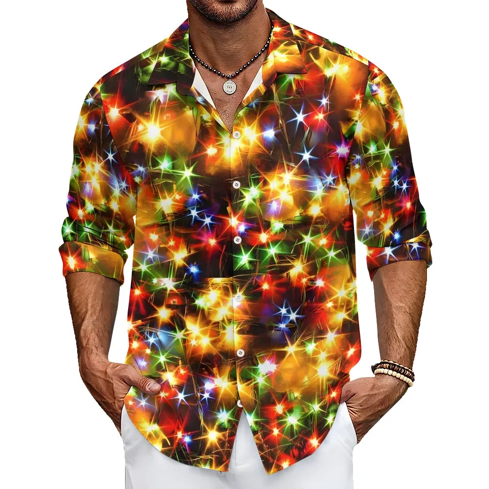 String Light Print Long Sleeve Shirt