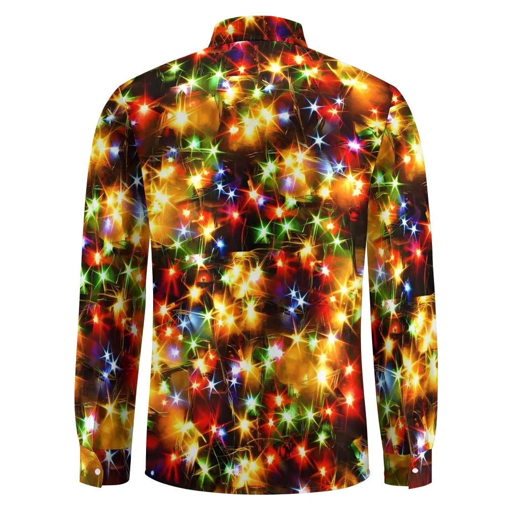 String Light Print Long Sleeve Shirt