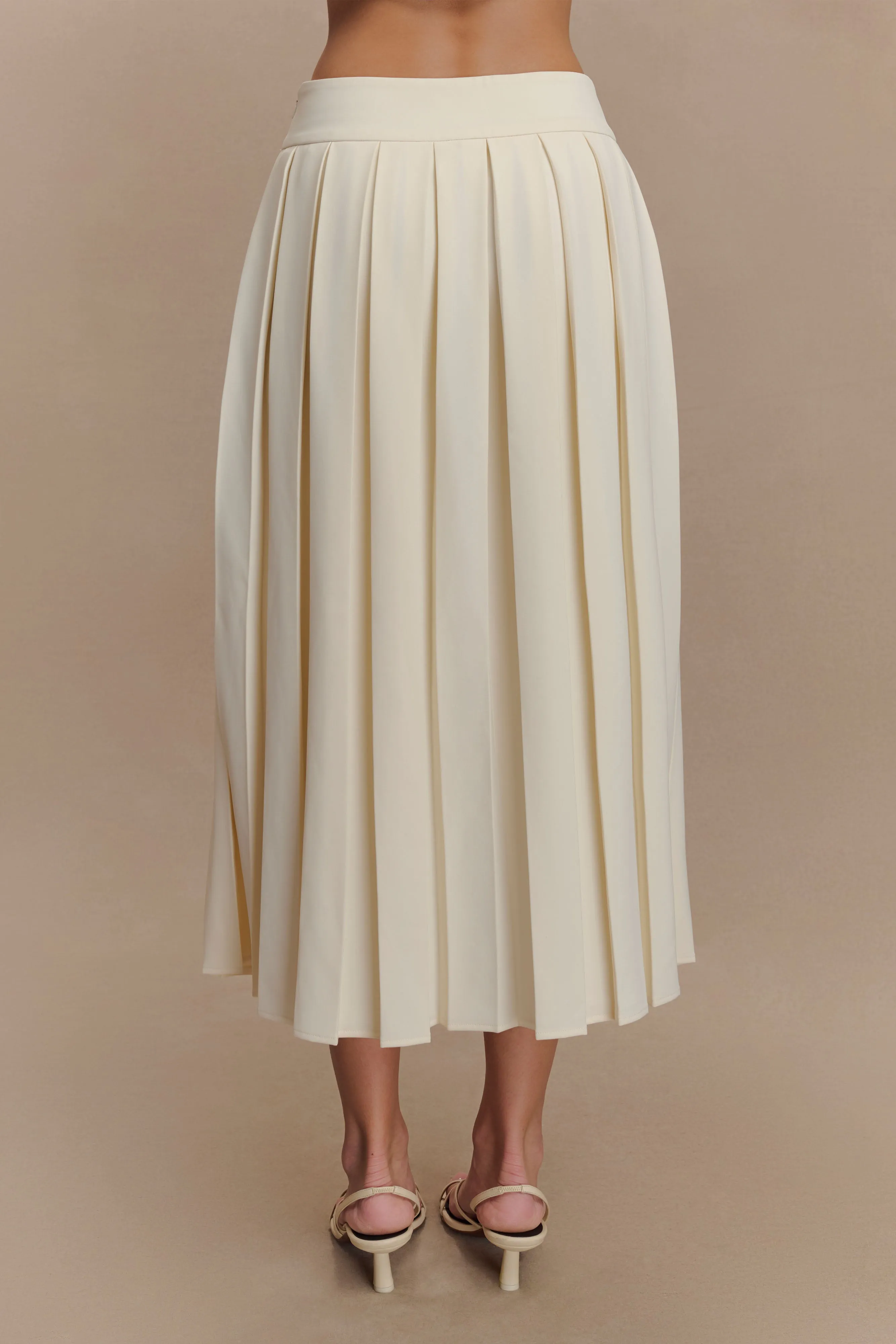 Sunny Pleated Midi Skirt - Ivory