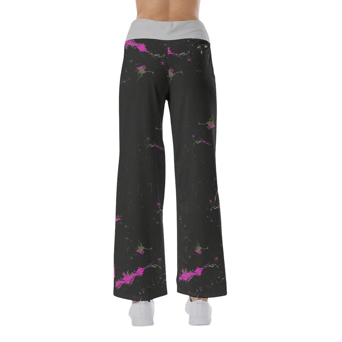 Sweet Dream Pink Skull Smile High-waisted Straight-leg Trousers