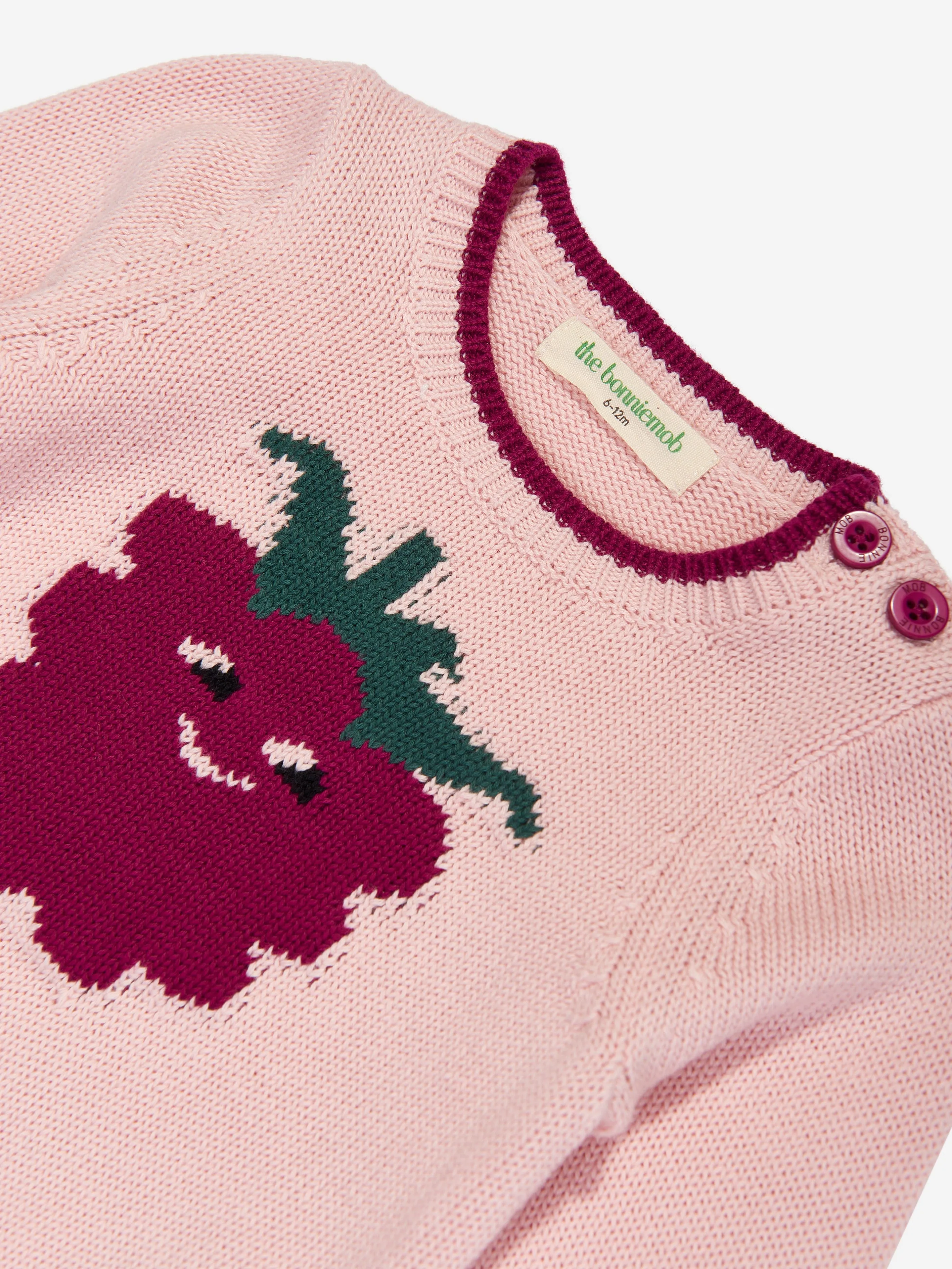 The Bonnie Mob Girls Blackberry Knit Jumper in Pink