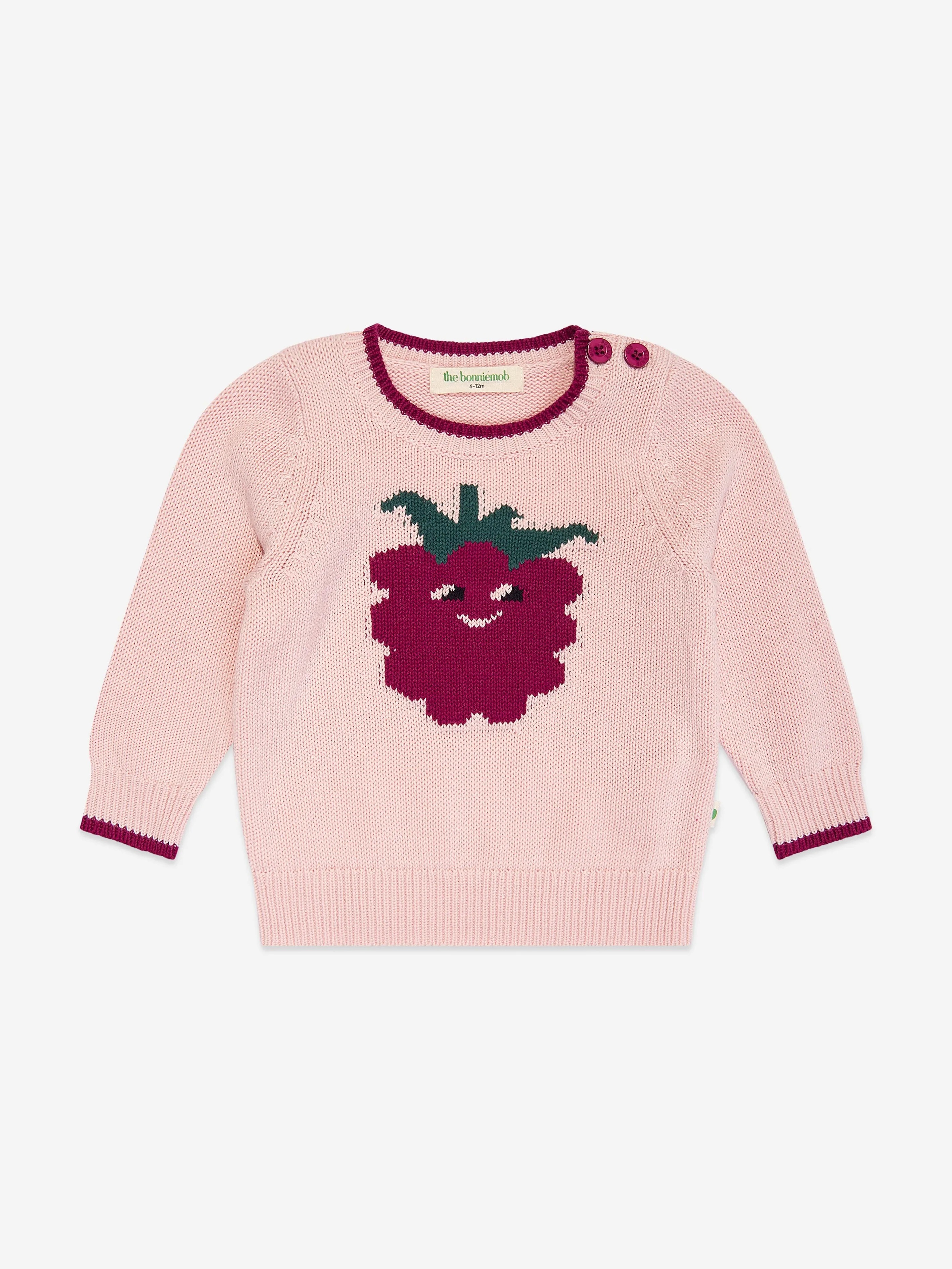 The Bonnie Mob Girls Blackberry Knit Jumper in Pink