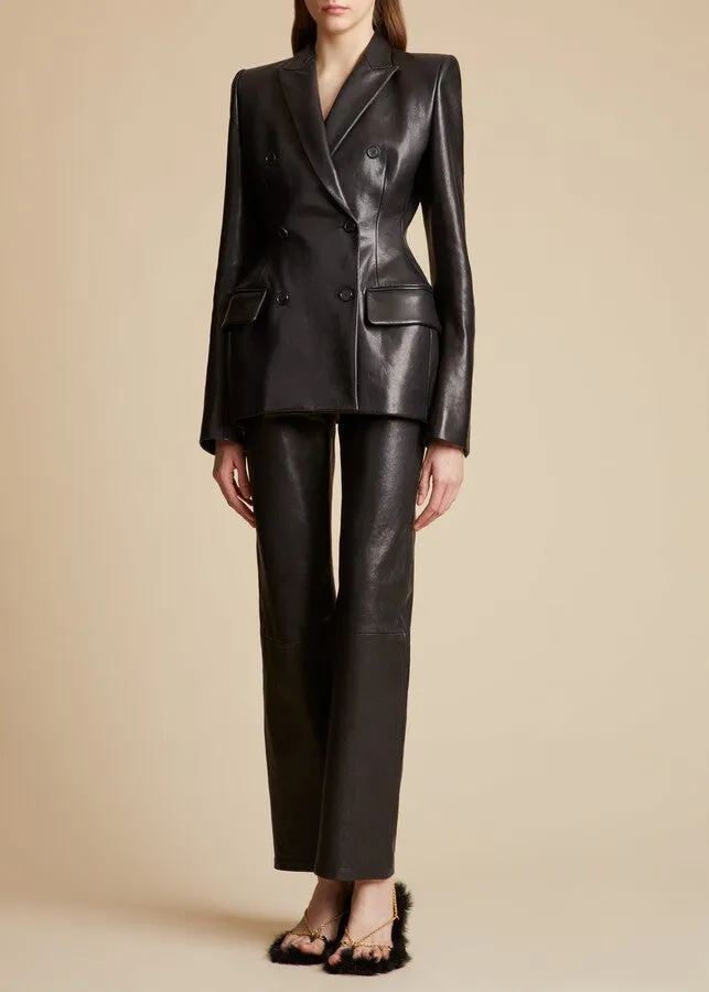 The Martu Blazer in Black Leather