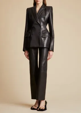 The Martu Blazer in Black Leather