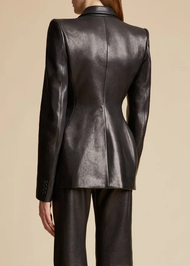 The Martu Blazer in Black Leather