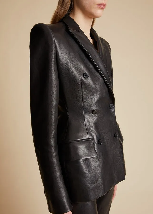 The Martu Blazer in Black Leather