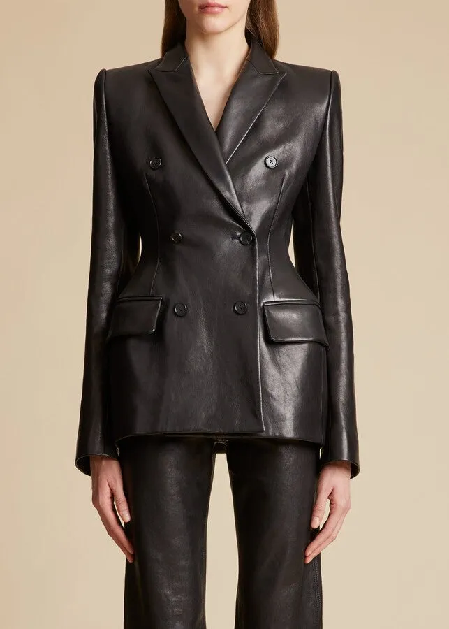 The Martu Blazer in Black Leather