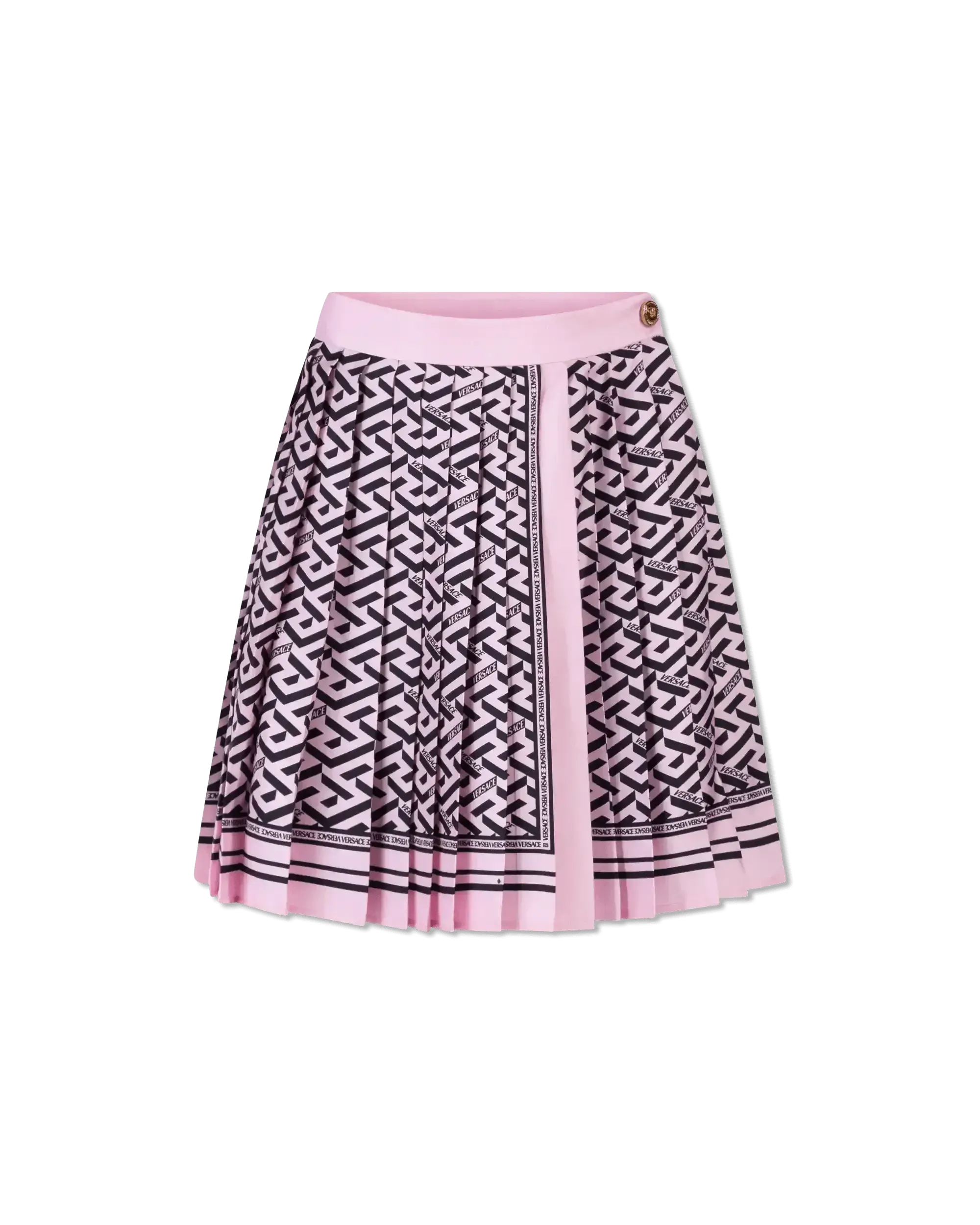 Twill Monogram Pleated Mini Skirt