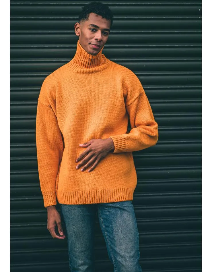 Unisex Merino Wool Submariner Sweater Orange