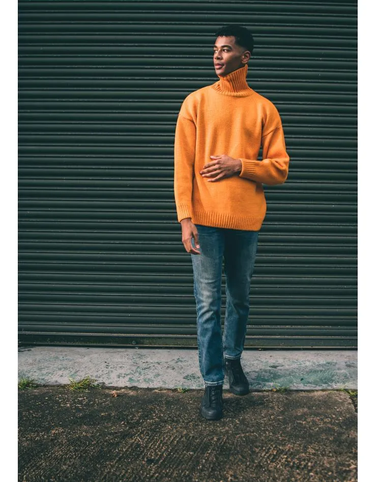 Unisex Merino Wool Submariner Sweater Orange