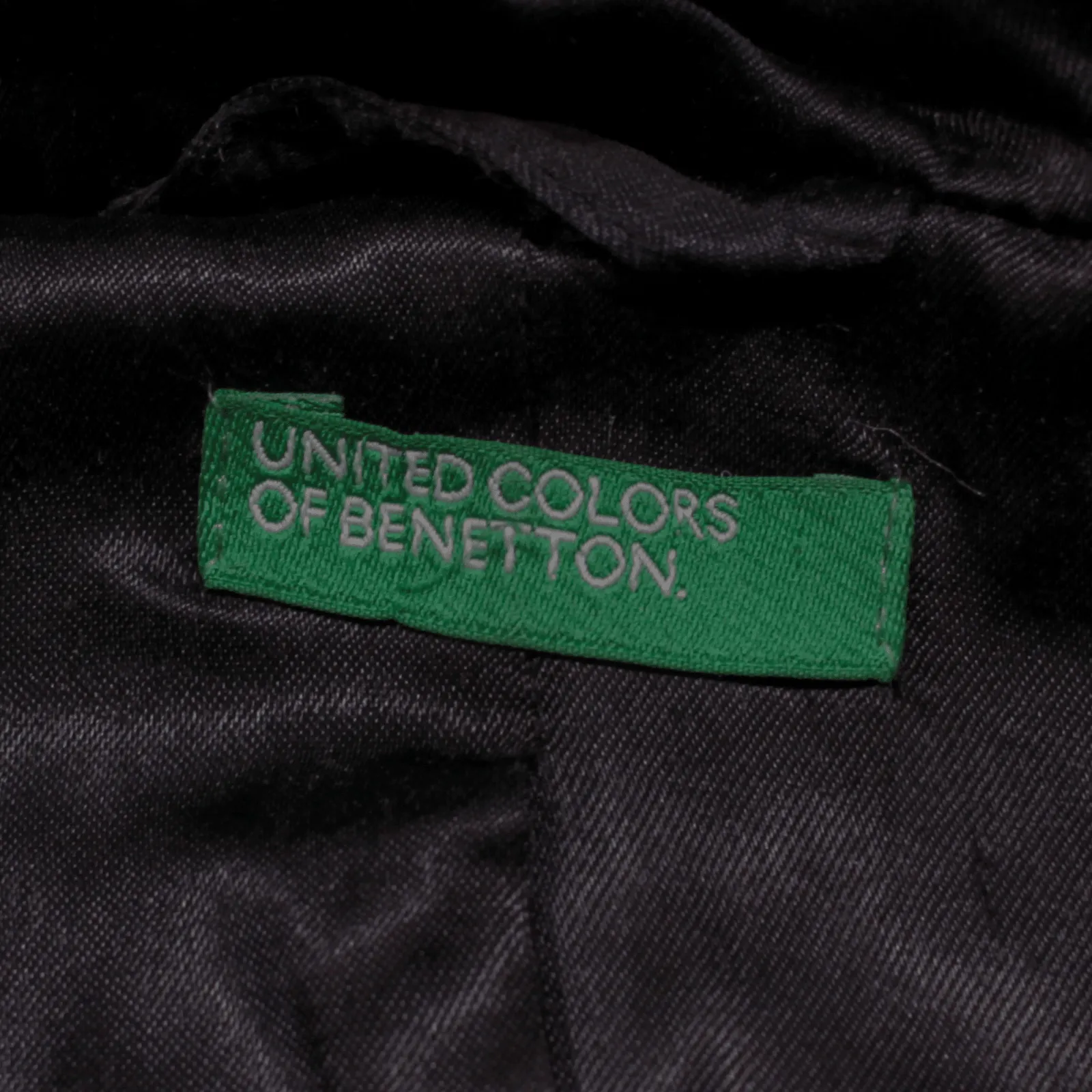 UNITED COLOURS OF BENETTON Womens Duffle Coat Black Knit Wool Hooded M