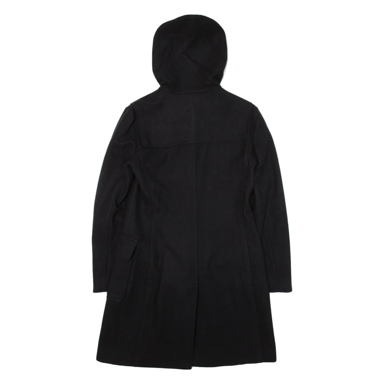 UNITED COLOURS OF BENETTON Womens Duffle Coat Black Knit Wool Hooded M