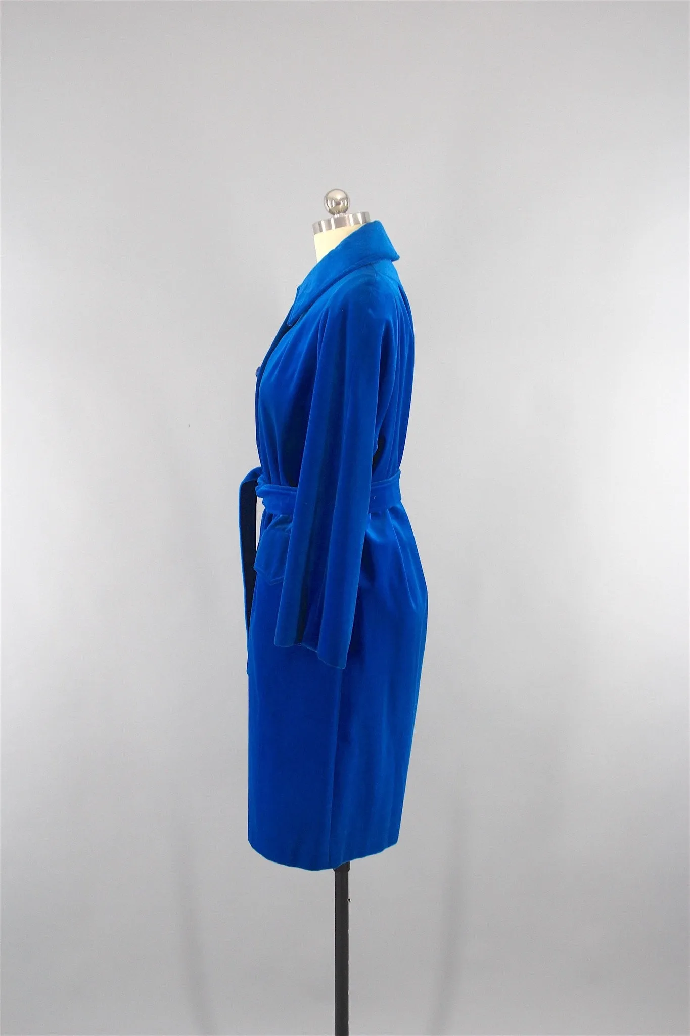 Vintage 1960s Electric Blue Velvet Coat by Surrey Classics Coat