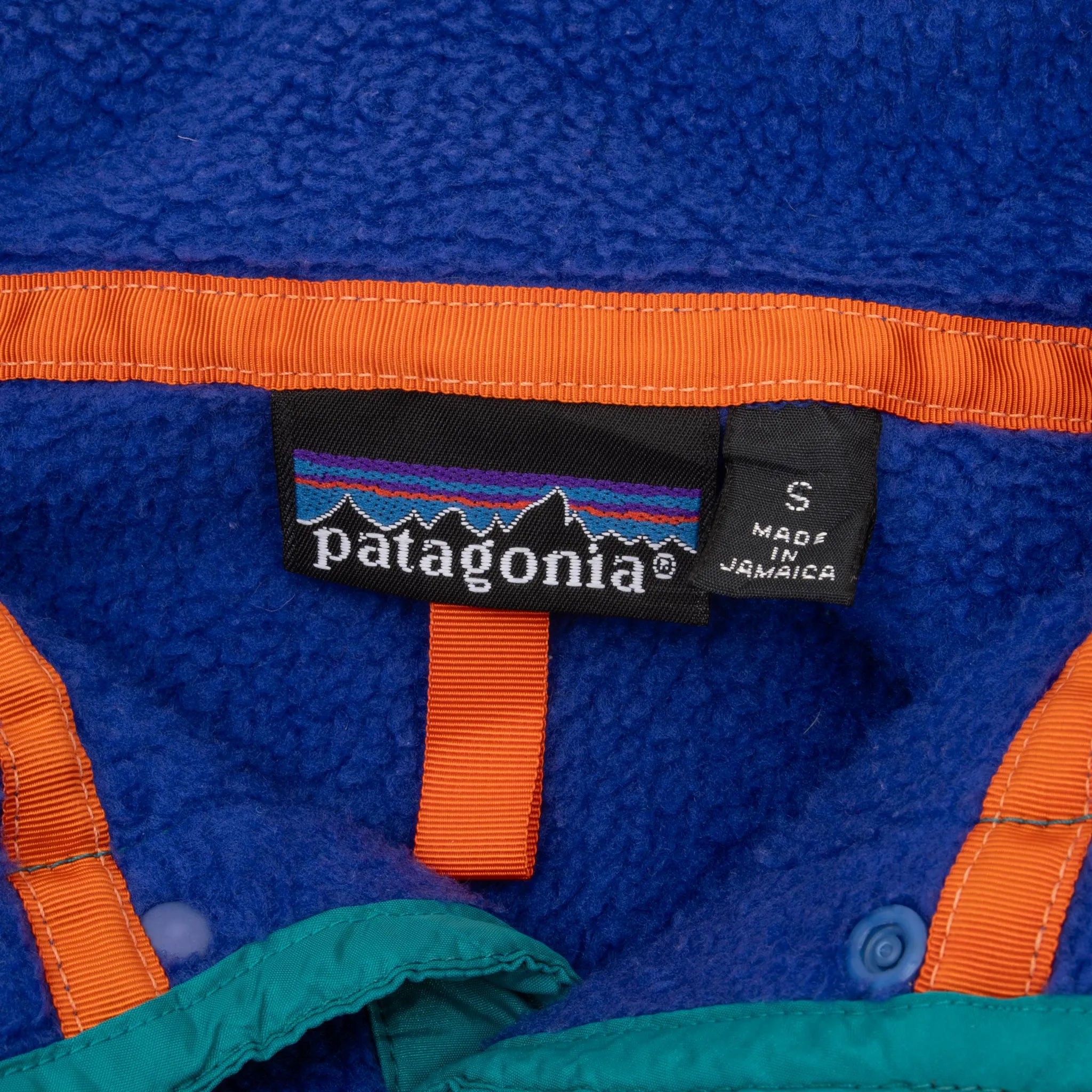 VINTAGE PATAGONIA BLUE SNAP T FLEECE PULLOVER JACKET 1990S SMALL