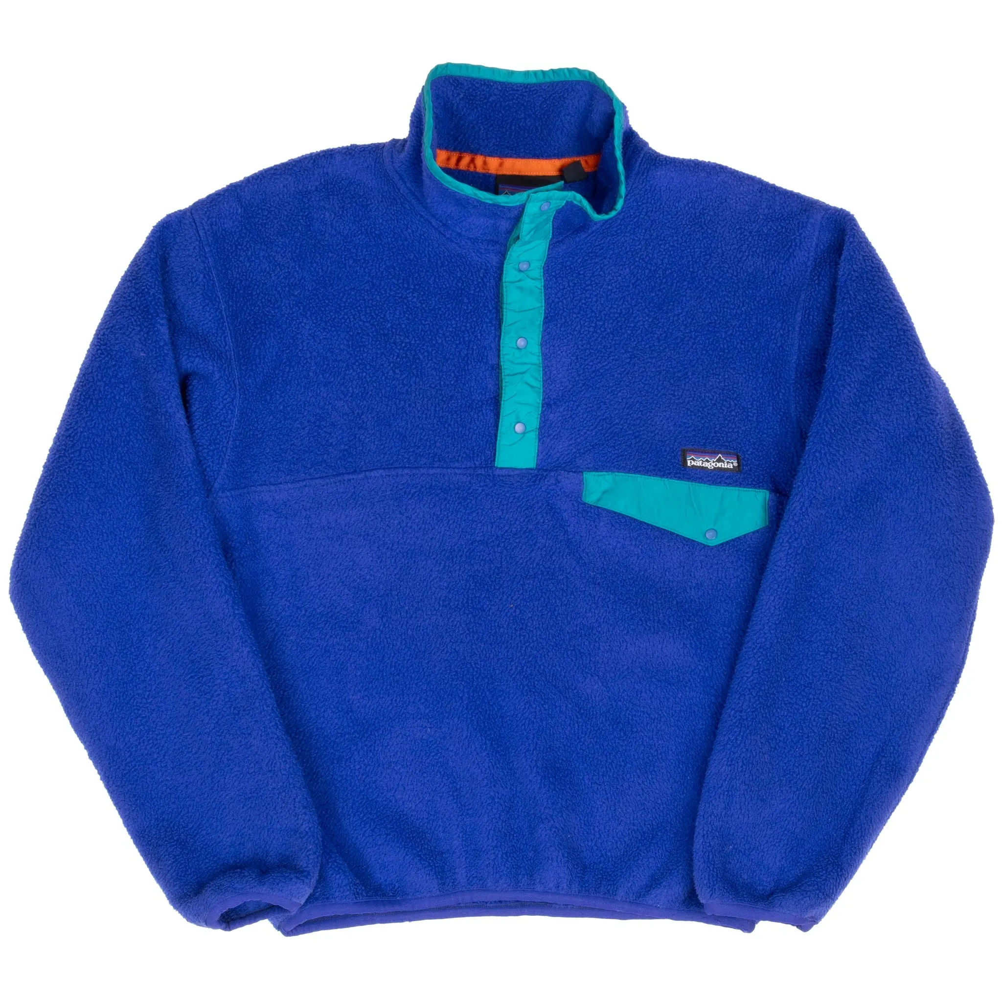 VINTAGE PATAGONIA BLUE SNAP T FLEECE PULLOVER JACKET 1990S SMALL