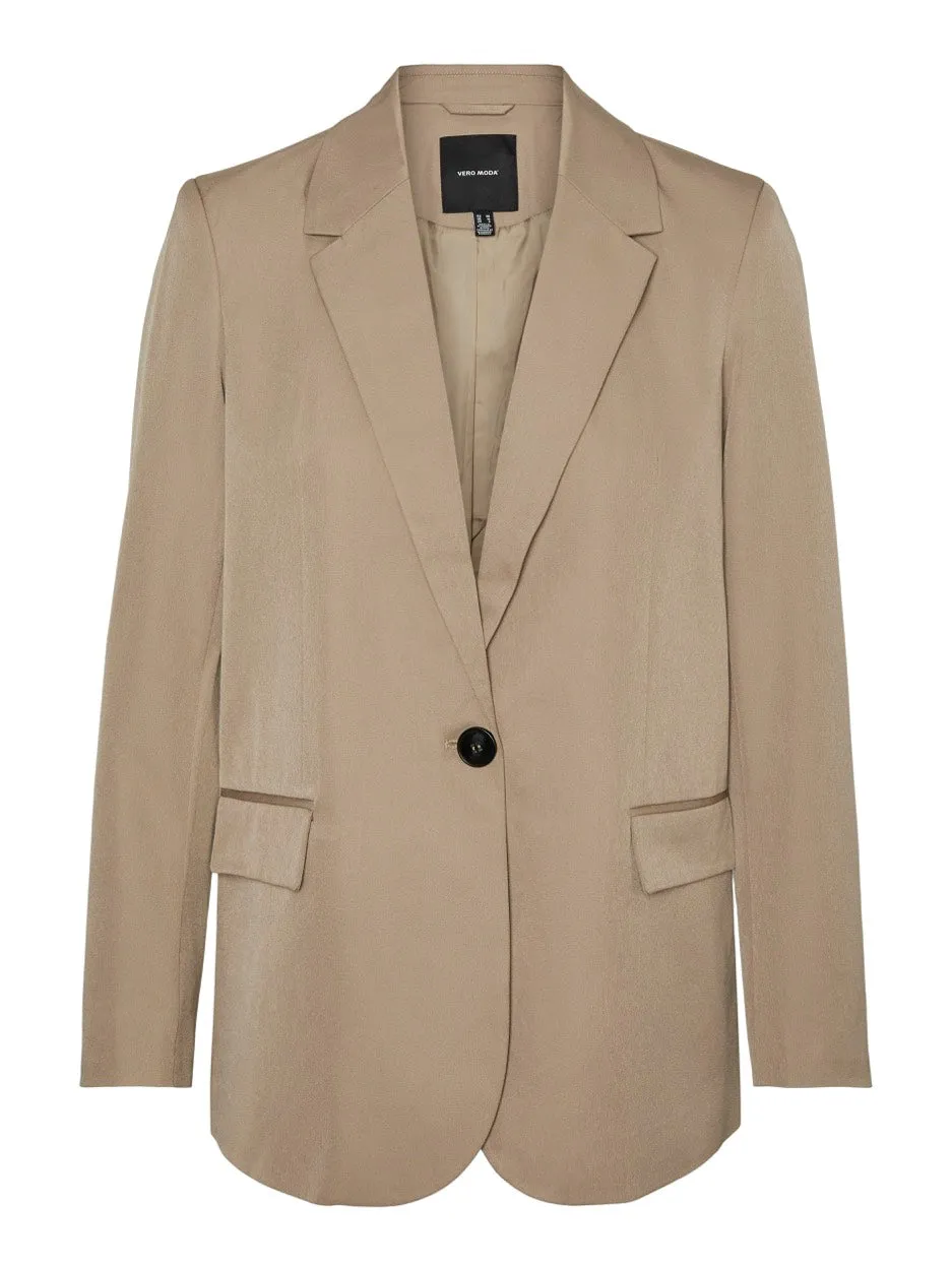 Vmraya Ls Loose Blazer - Licht Bruin