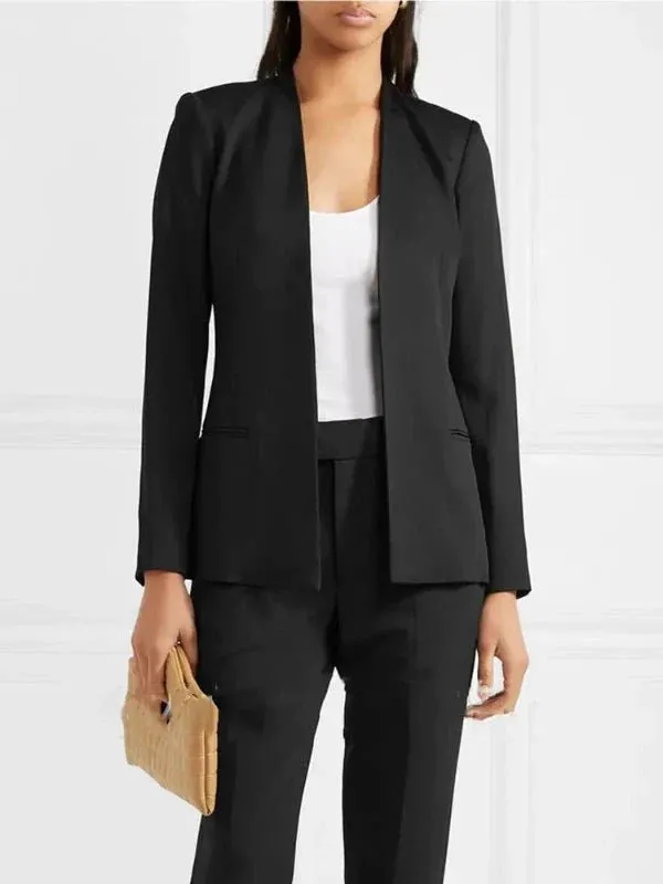 Wenkouban-Winter outfits Christmas Padded Shoulder Slim Waist Suit Blazer