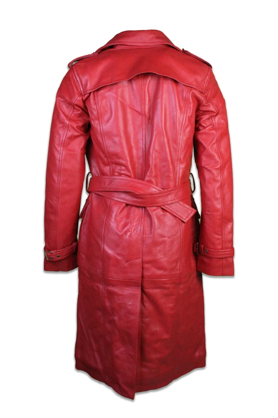 Women Red Leather Coat