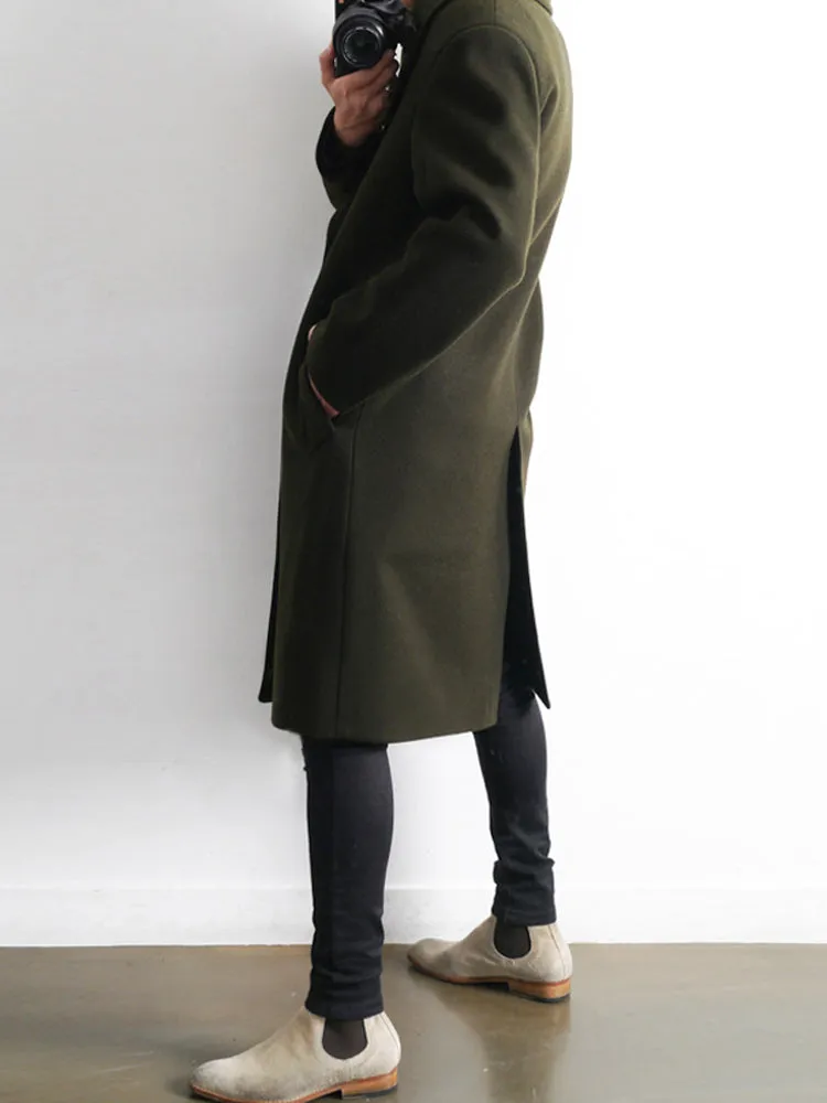 Woolen Men's Mid-length Trench Coat